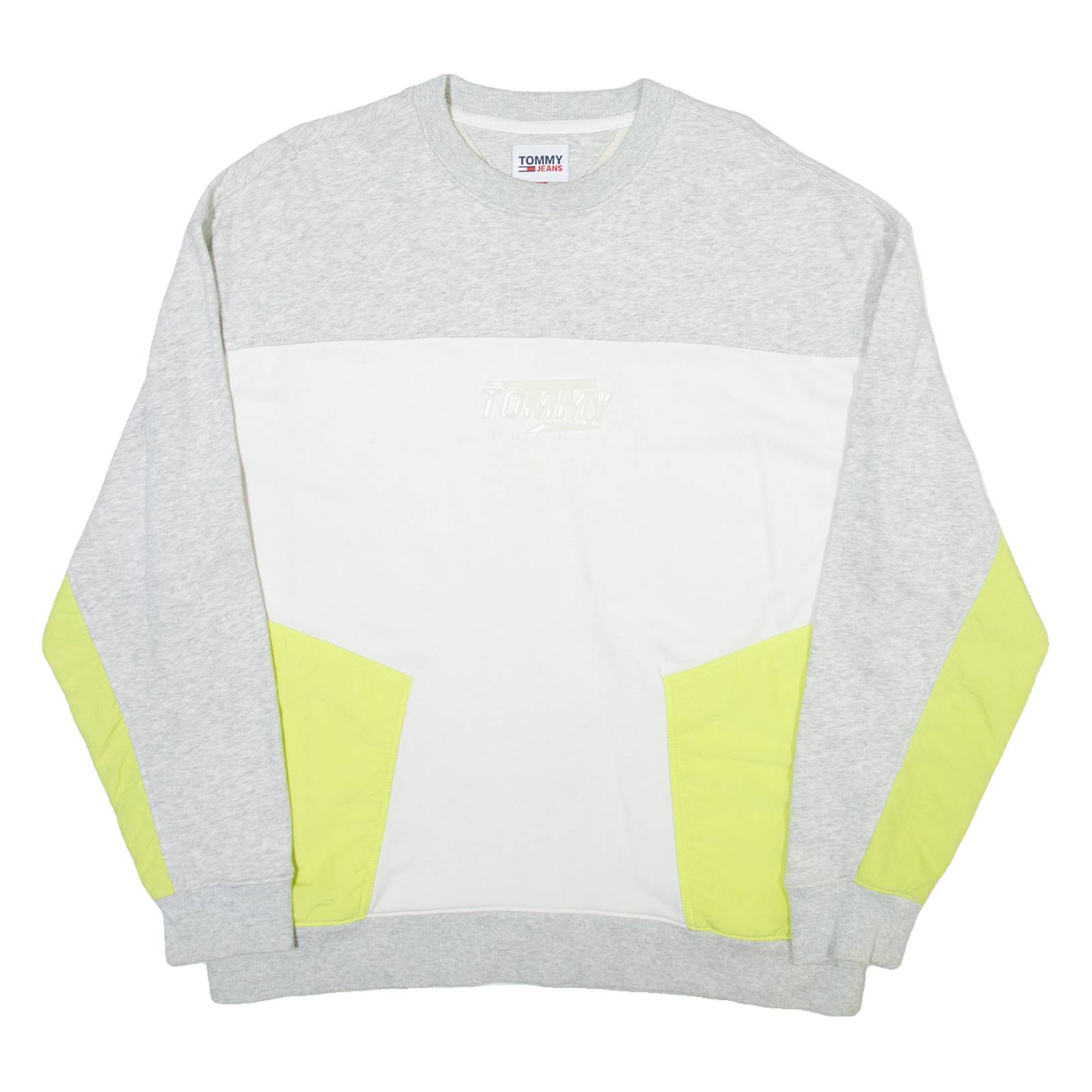 TOMMY JEANS Mens Sweatshirt White Crew Neck M