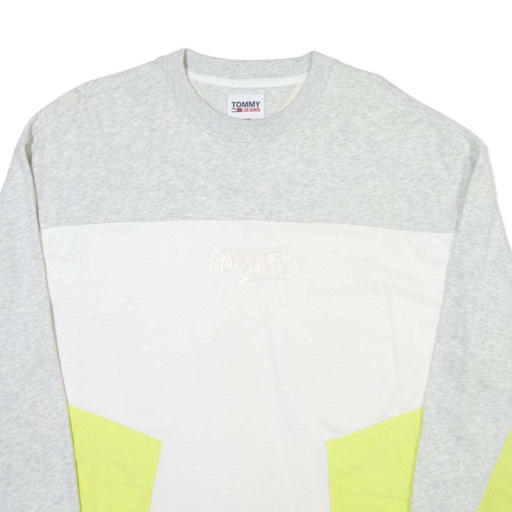 TOMMY JEANS Mens Sweatshirt White Crew Neck M