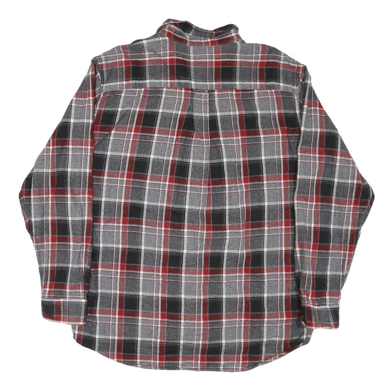 RED HEAD Mens Grey Black & Red Check Shirt XL Cotton Blend Casual Classic