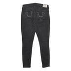 TRUE RELIGION Womens Black Slim Skinny Denim Jeans W36 L30 Studded Pocket Detail
