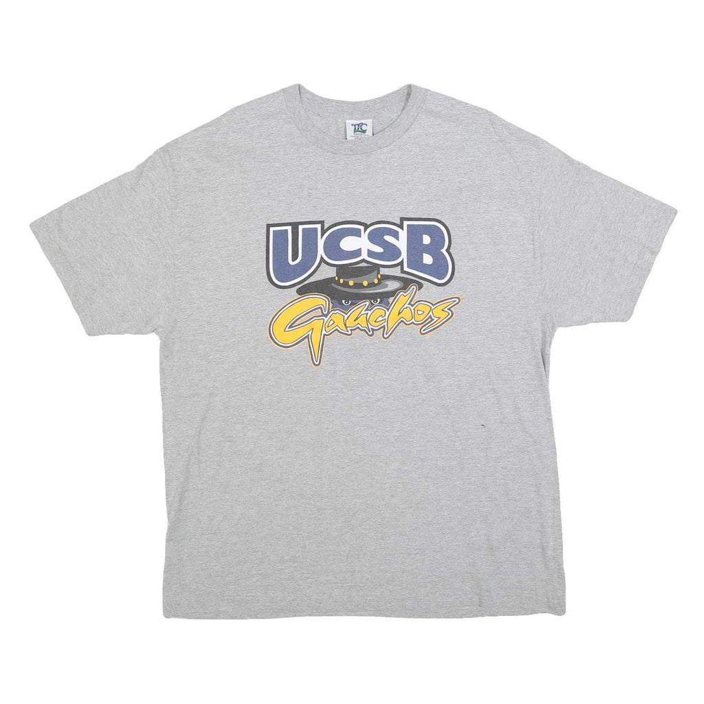 TLC Mens Grey UCSB Gauchos Graphic T-Shirt XL Short Sleeve Crew Neck Cotton