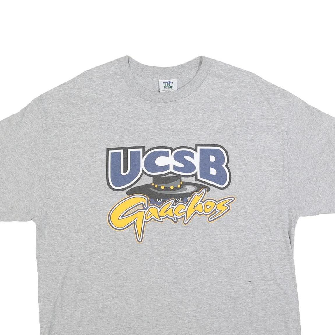 TLC Mens Grey UCSB Gauchos Graphic T-Shirt XL Short Sleeve Crew Neck Cotton