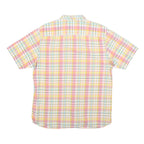 FRED PERRY Mens Pink & Yellow Check Shirt M Button Down Cotton Blend Casual