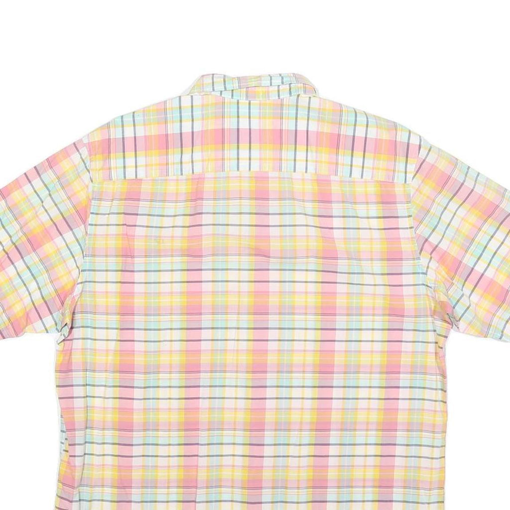 FRED PERRY Mens Pink & Yellow Check Shirt M Button Down Cotton Blend Casual