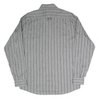 RODRIGO Mens Grey & Black Striped Shirt M Cotton Blend Classic Fit Button-Up