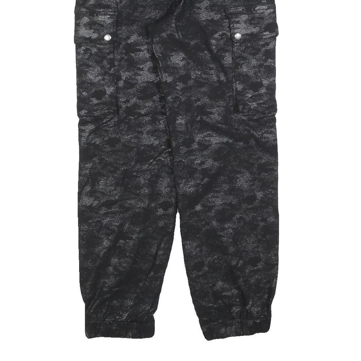 AKIRA Womens Black Cotton Blend Regular Cargo Trousers W30 L27 Belted Cuffed