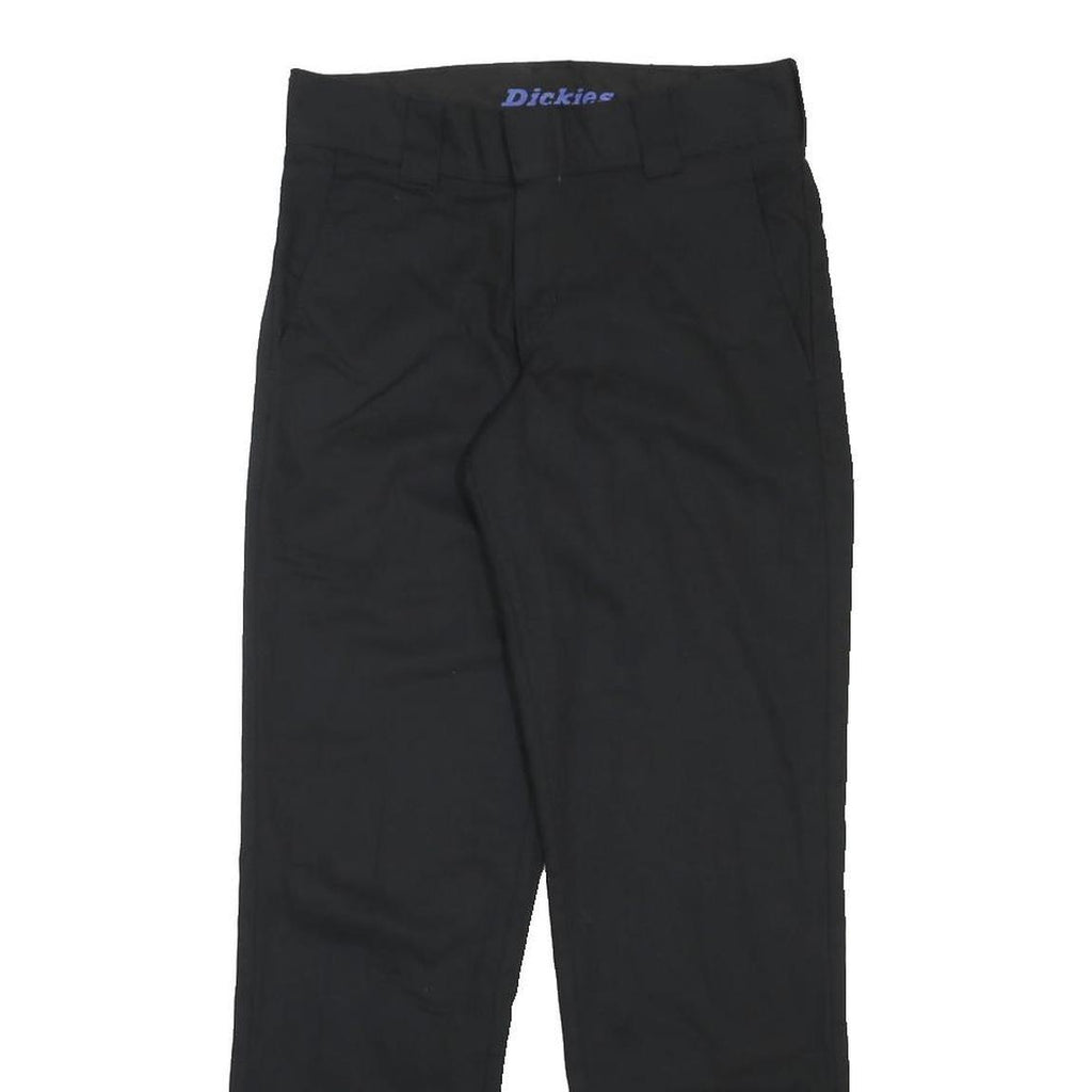 DICKIES Mens Black Slim Tapered Trousers W28 L30 Cotton Blend Workwear Zip