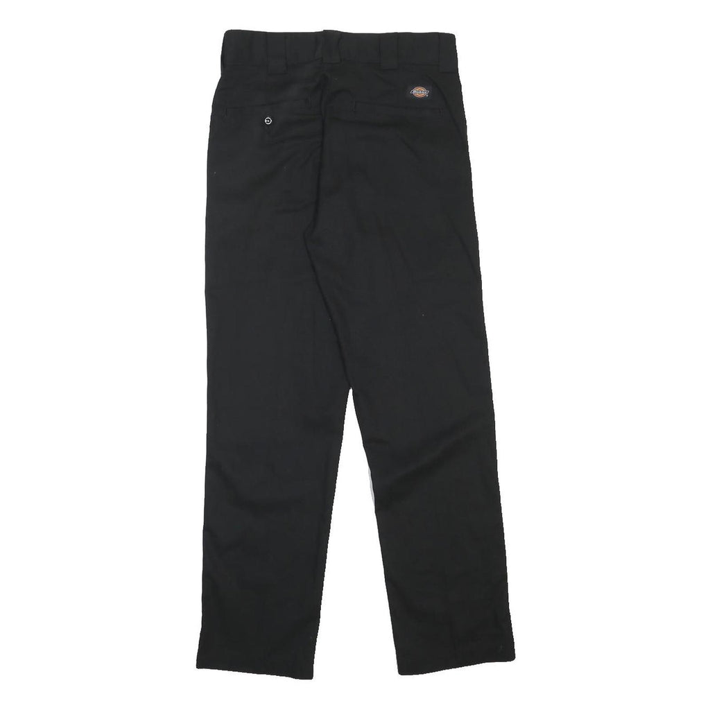 DICKIES Mens Black Slim Tapered Trousers W28 L30 Cotton Blend Workwear Zip