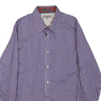 TED BAKER Mens Shirt Purple Striped Long Sleeve L