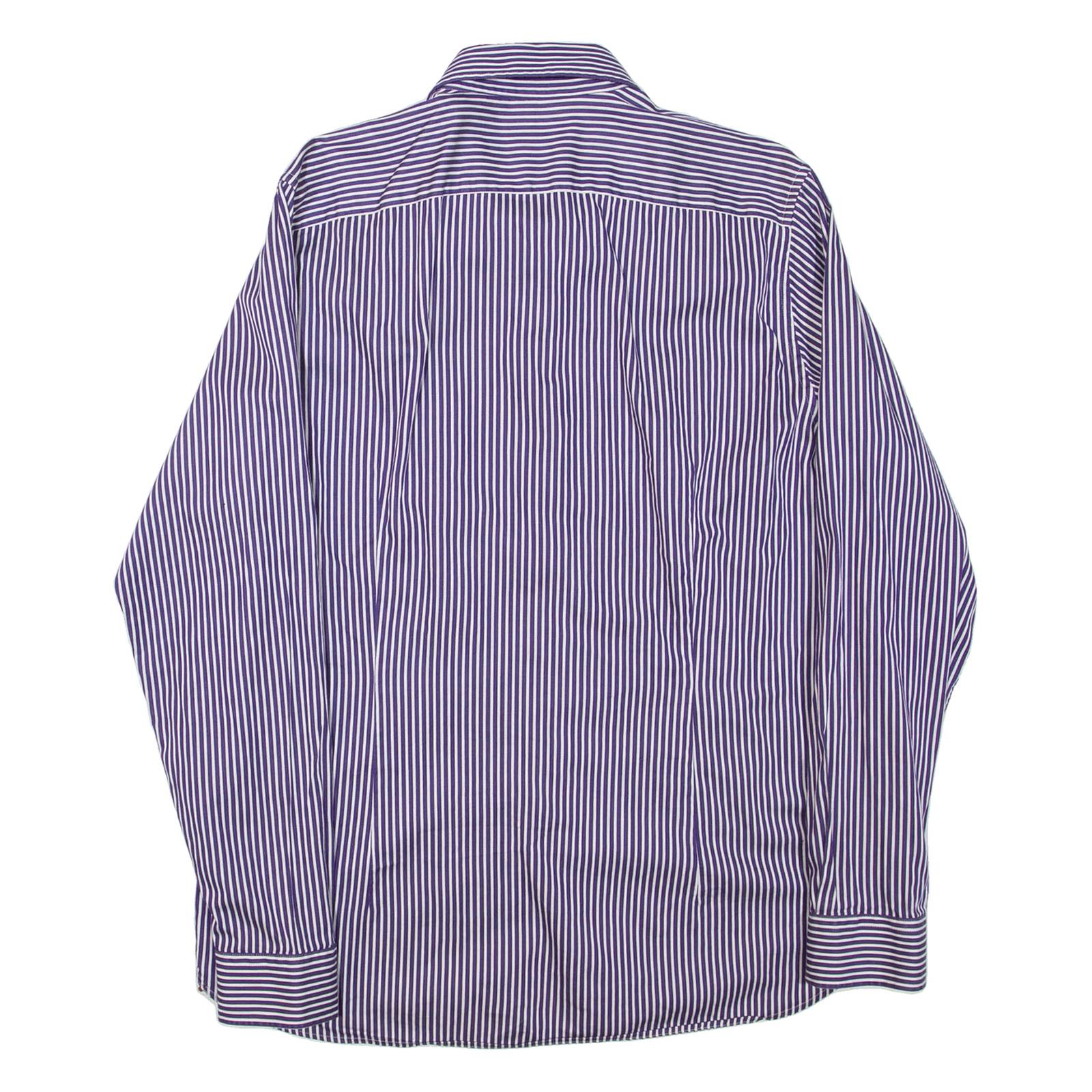 TED BAKER Mens Shirt Purple Striped Long Sleeve L