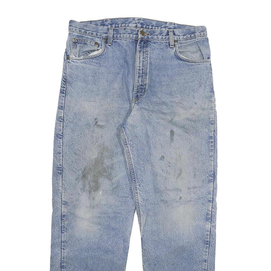 CARHARTT Mens Regular Fit Blue Denim Jeans W36 L32 Zip Closure Casual Workwear