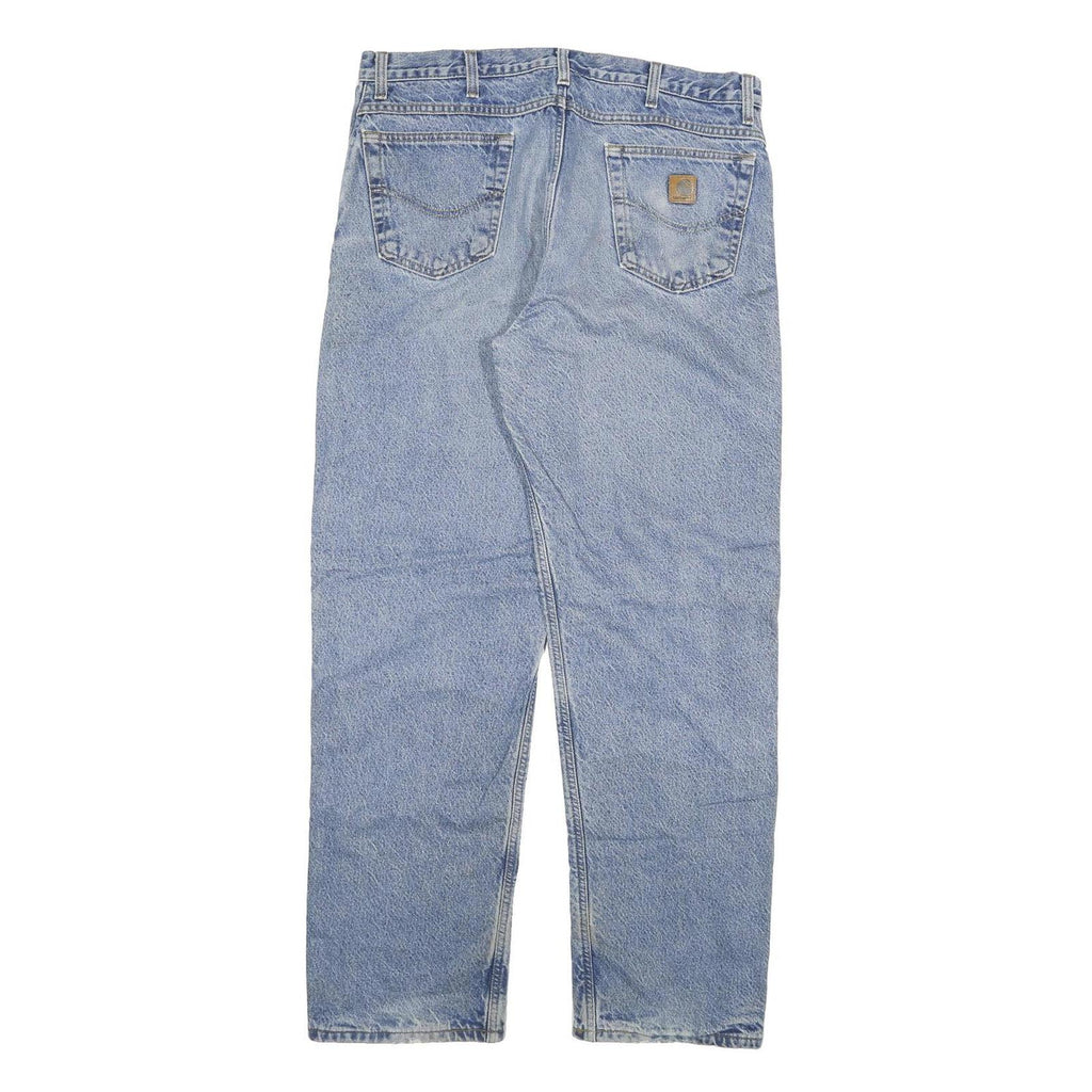 CARHARTT Mens Regular Fit Blue Denim Jeans W36 L32 Zip Closure Casual Workwear