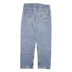 CARHARTT Mens Regular Fit Blue Denim Jeans W36 L32 Zip Closure Casual Workwear