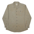 LL BEAN Mens Beige Check Shirt L Casual Long Sleeve Cotton Button