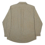 LL BEAN Mens Beige Check Shirt L Casual Long Sleeve Cotton Button