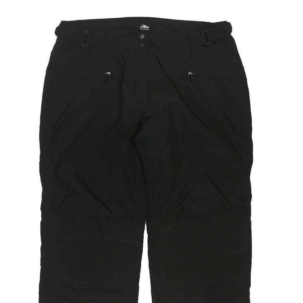 CRANE Womens Black Regular Fit Straight Leg Trousers W35 L31 Comfortable