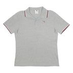 DIADORA Mens Grey Polo Shirt M Short Sleeve Cotton Classic Sportswear
