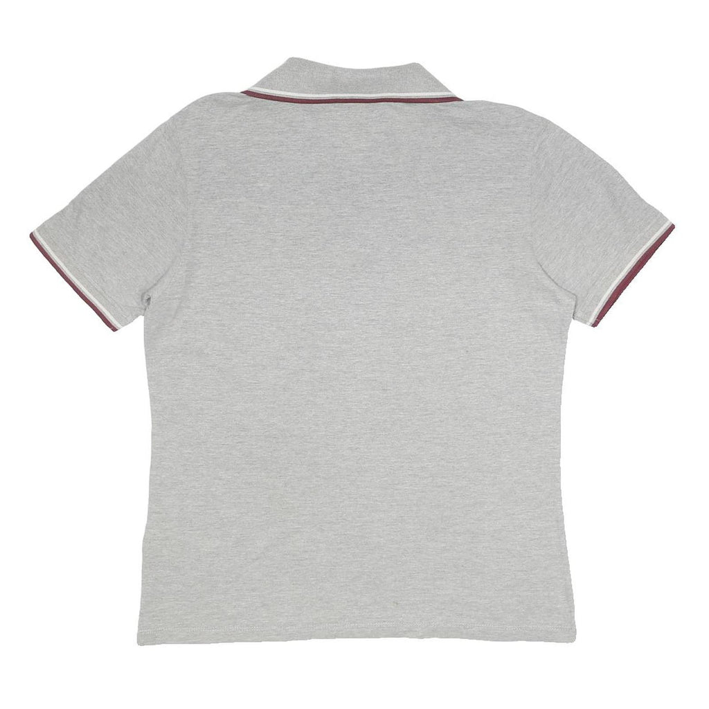 DIADORA Mens Grey Polo Shirt M Short Sleeve Cotton Classic Sportswear