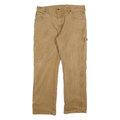 DICKIES Mens Regular Fit Beige Cotton Blend Trousers W34 L30 Workwear Zip