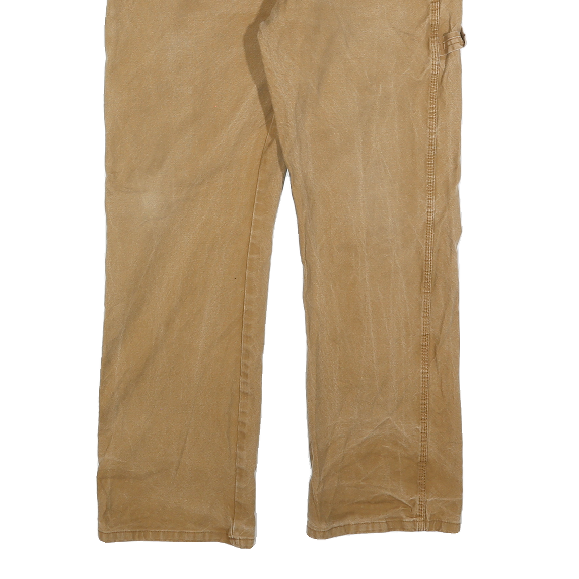 DICKIES Mens Regular Fit Beige Cotton Blend Trousers W34 L30 Workwear Zip