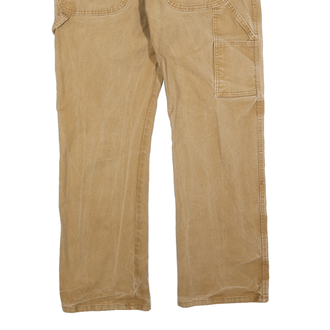 DICKIES Mens Regular Fit Beige Cotton Blend Trousers W34 L30 Workwear Zip
