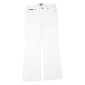 TOMMY JEANS Womens White Regular Flared Denim Light W31 L31 Zip Cotton Blend