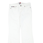 TOMMY JEANS Womens White Regular Flared Denim Light W31 L31 Zip Cotton Blend