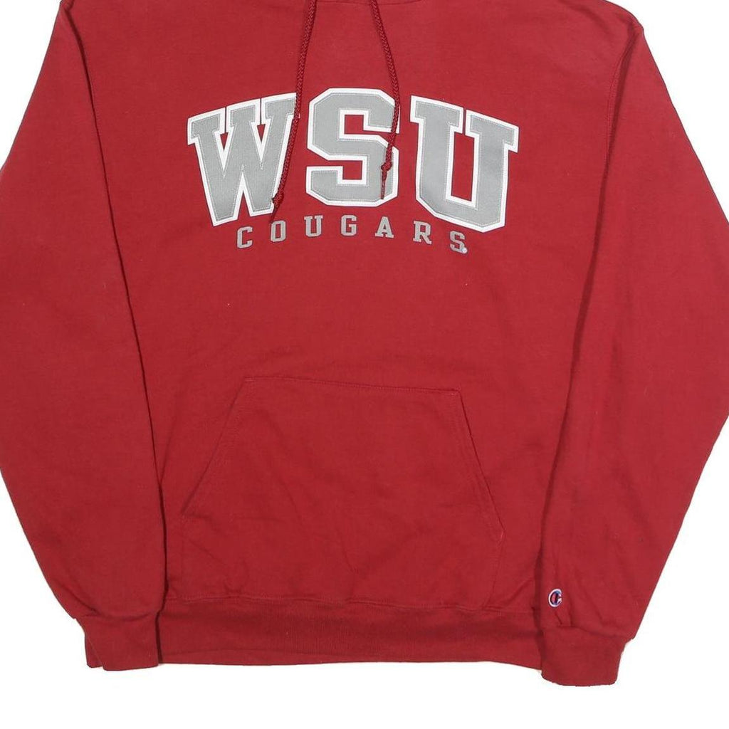 CHAMPION Mens Red WSU Cougars Hoodie XL Cotton Blend Pullover Sweatshirt