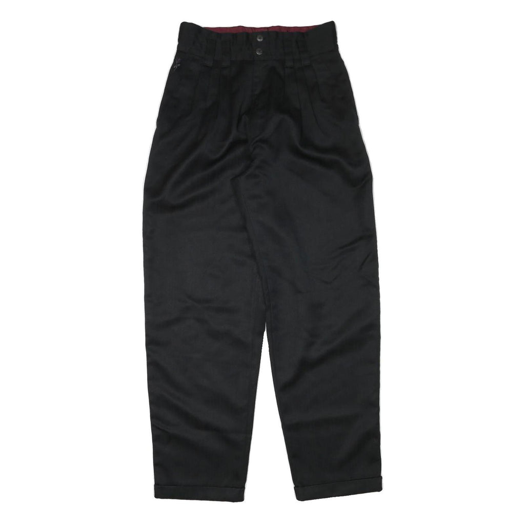 Womens Black Relaxed Fit Trousers W28 L30 Polyester Blend Zip Closure