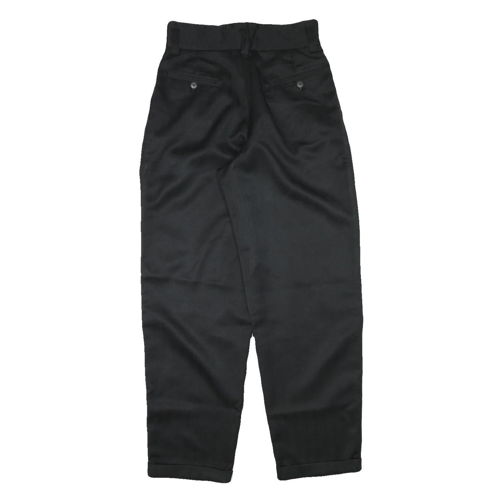 Womens Black Relaxed Fit Trousers W28 L30 Polyester Blend Zip Closure