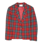 PENDLETON Womens Red & Green Check Jacket S Wool Tailored Blazer Button Closure