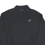 GYMSHARK Womens Black Pullover Sweatshirt 2XL Cotton Blend Half Zip Casual