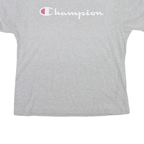 CHAMPION Mens Grey Graphic T-Shirt L Short Sleeve Crew Neck Logo Cotton Jersey