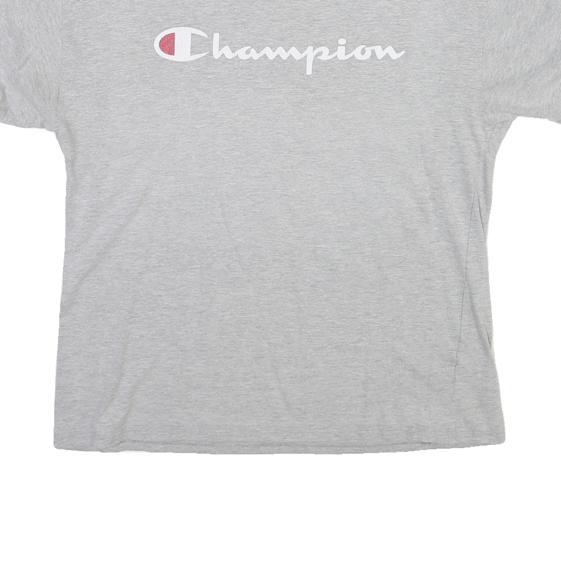 CHAMPION Mens Grey Graphic T-Shirt L Short Sleeve Crew Neck Logo Cotton Jersey