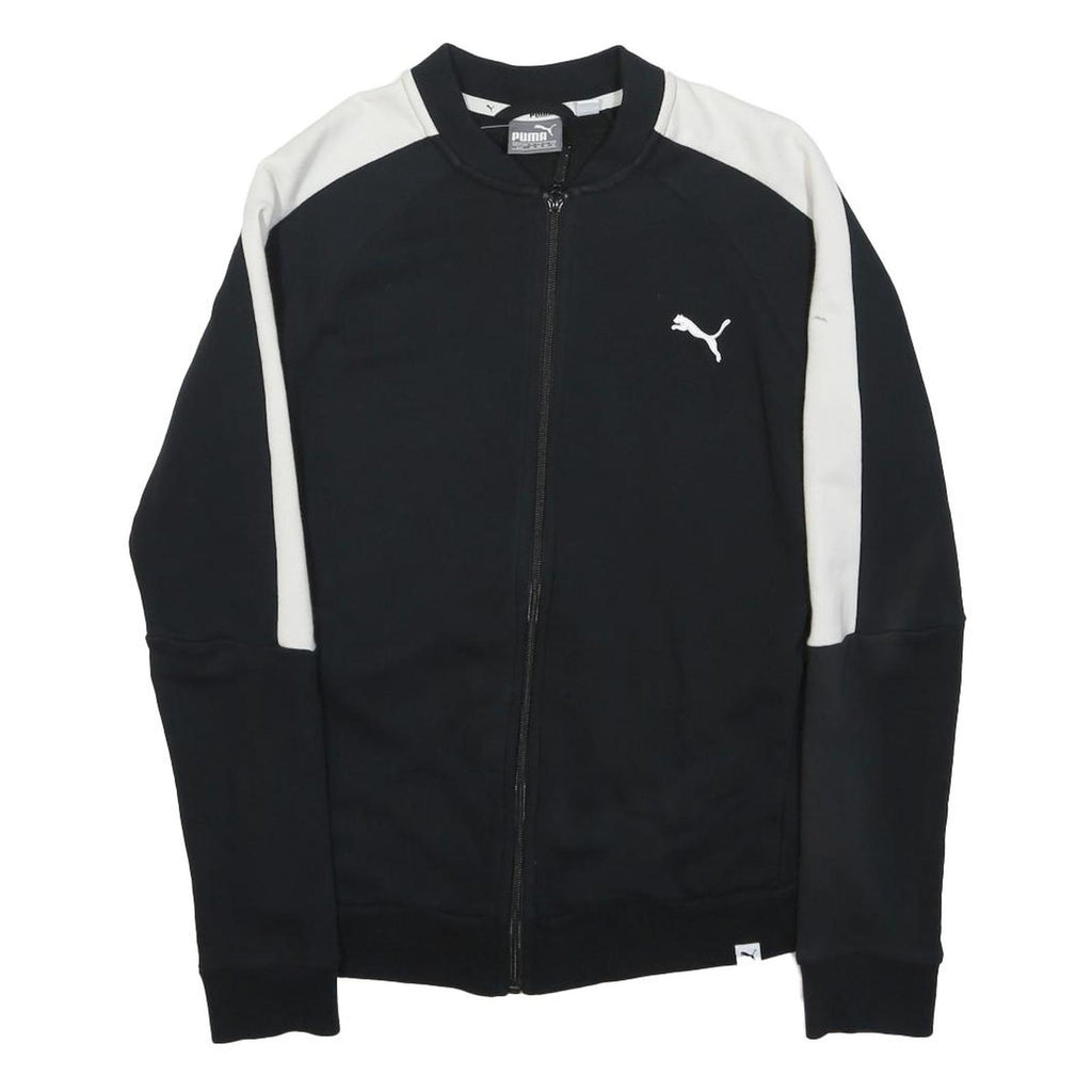 PUMA Womens Black & White Zip Cotton Blend Classic Jacket UK 10 Athletic Casual