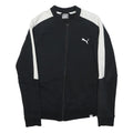 PUMA Womens Black & White Zip Cotton Blend Classic Jacket UK 10 Athletic Casual