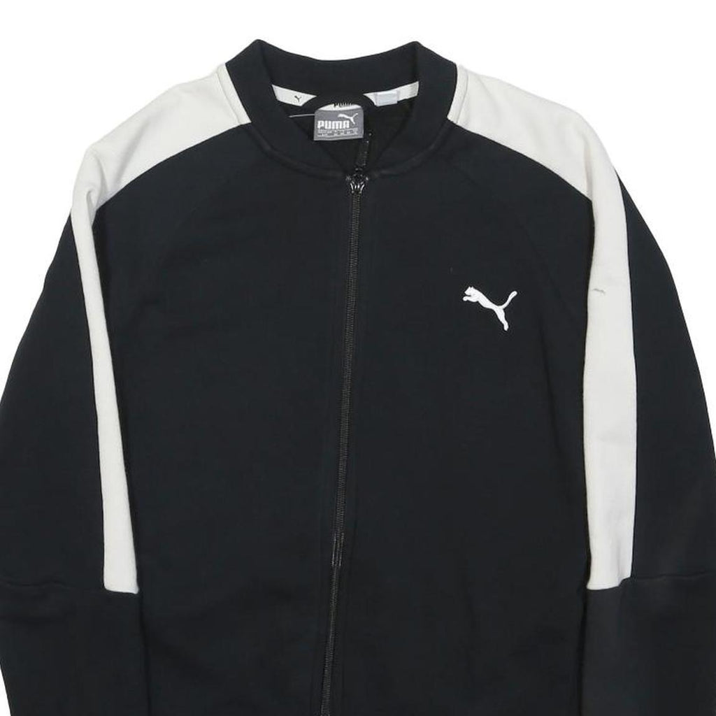 PUMA Womens Black & White Zip Cotton Blend Classic Jacket UK 10 Athletic Casual