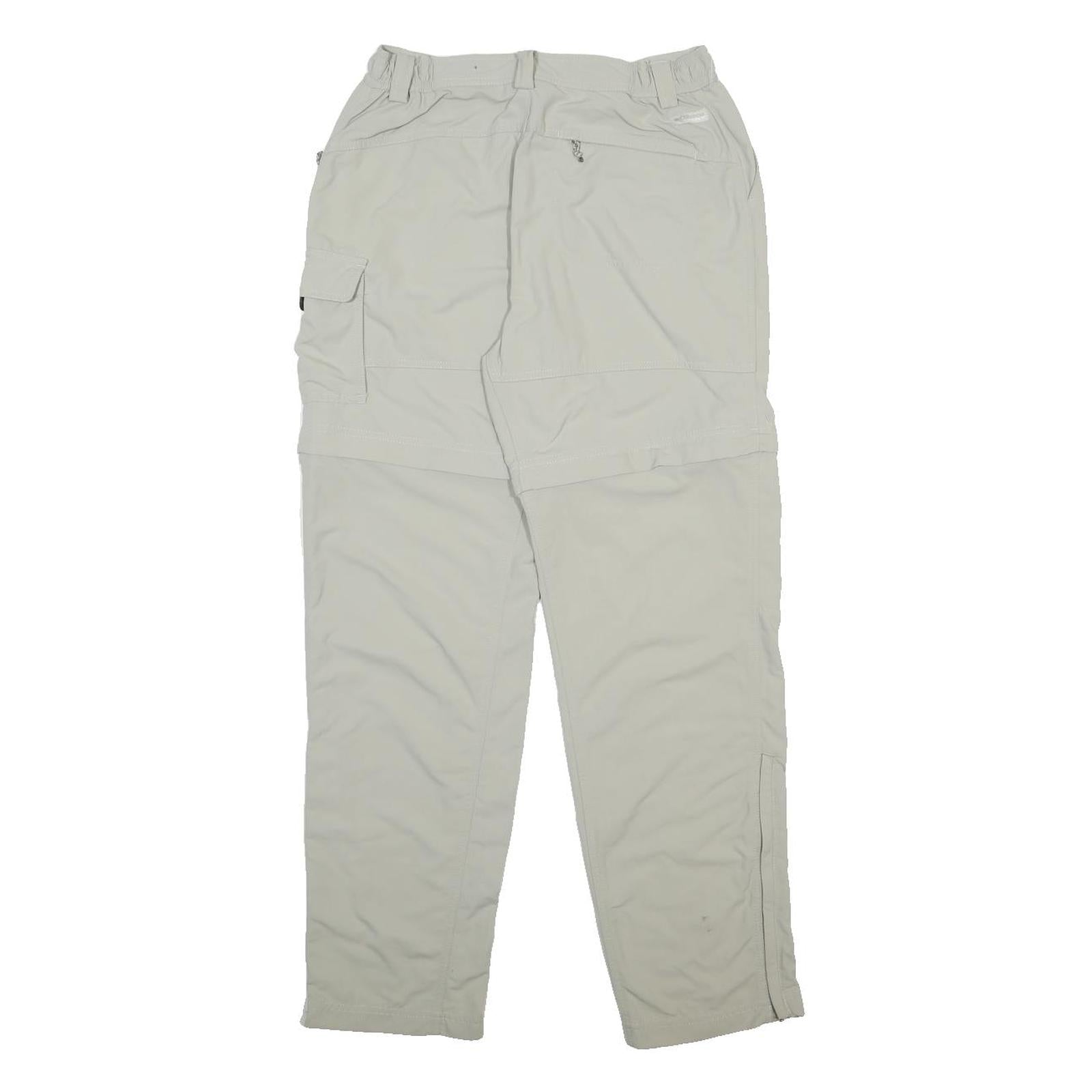 COLUMBIA Womens Woven Beige Regular Zip Trousers W26 L28 Outdoor Casual Cargo