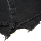LEVI'S Womens Black Denim Cut-Off Shorts M W32 Distressed Hem Casual