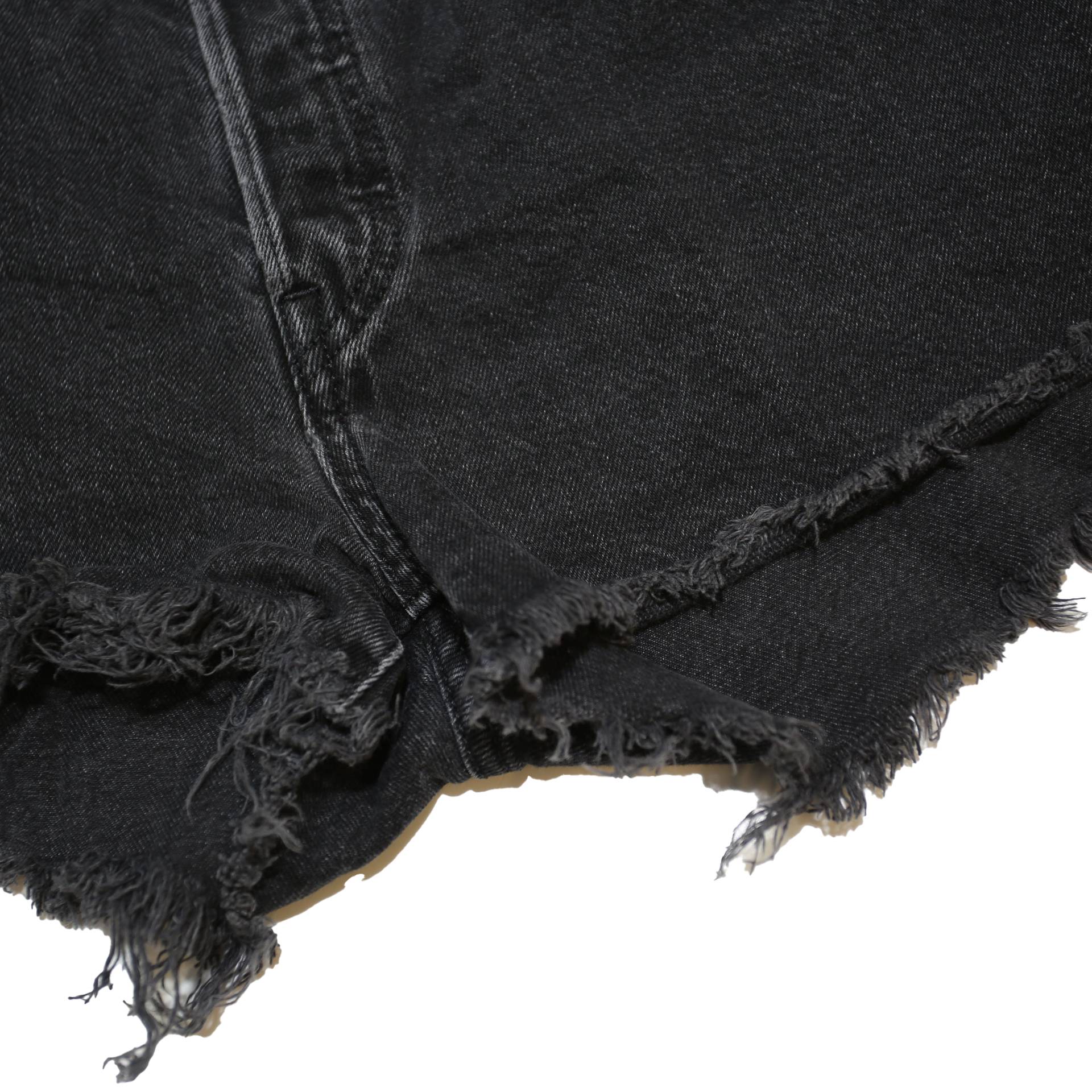 LEVI'S Womens Black Denim Cut-Off Shorts M W32 Distressed Hem Casual