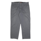 DICKIES Mens Cotton Blend Regular Grey Workwear Trousers W38 L30 Zip Closure