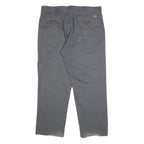 DICKIES Mens Cotton Blend Regular Grey Workwear Trousers W38 L30 Zip Closure