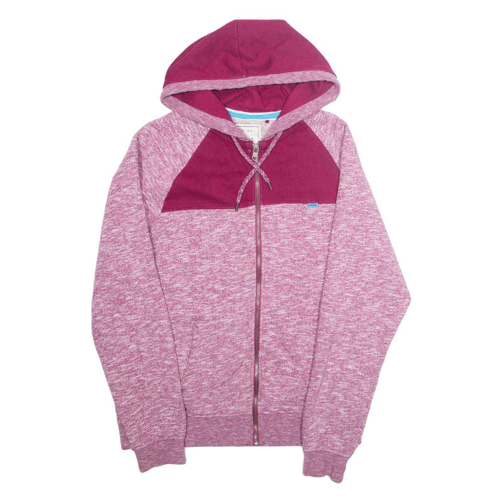 DIESEL Mens Maroon Hoodie Full Zip L