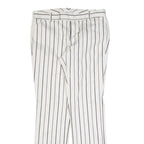 CALVIN KLEIN Striped Womens Trousers White Slim Tapered W30 L28