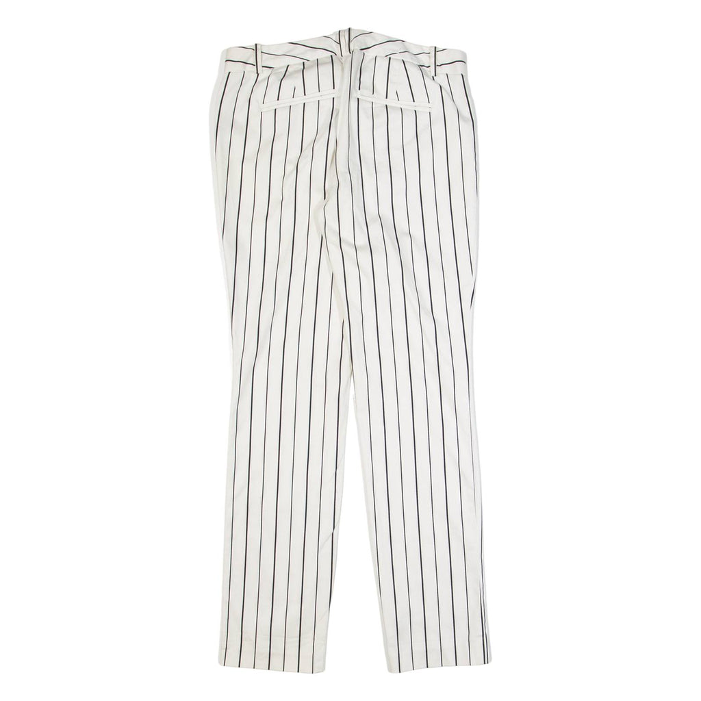 CALVIN KLEIN Striped Womens Trousers White Slim Tapered W30 L28