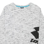 LOTTO Womens White & Black Graphic T-Shirt S Long Sleeve Crew Neck Cotton Blend