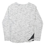 LOTTO Womens White & Black Graphic T-Shirt S Long Sleeve Crew Neck Cotton Blend