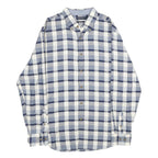 NAUTICA Mens Blue & White Check Shirt XL Button Down Cotton Long Sleeve Casual