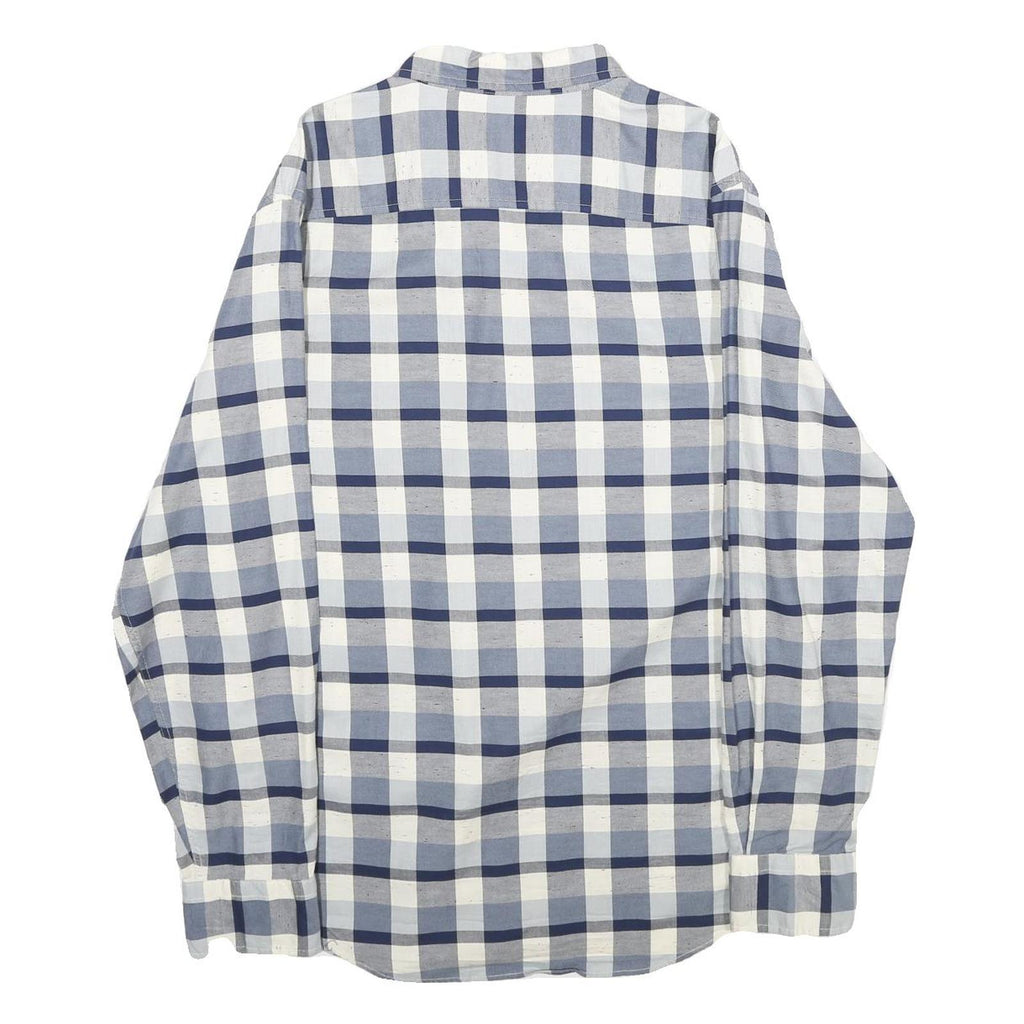 NAUTICA Mens Blue & White Check Shirt XL Button Down Cotton Long Sleeve Casual