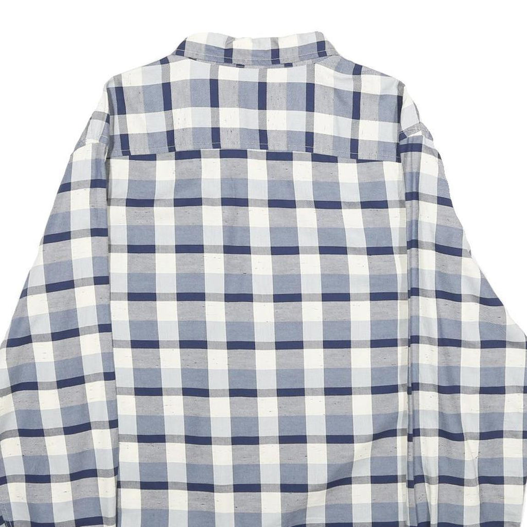 NAUTICA Mens Blue & White Check Shirt XL Button Down Cotton Long Sleeve Casual